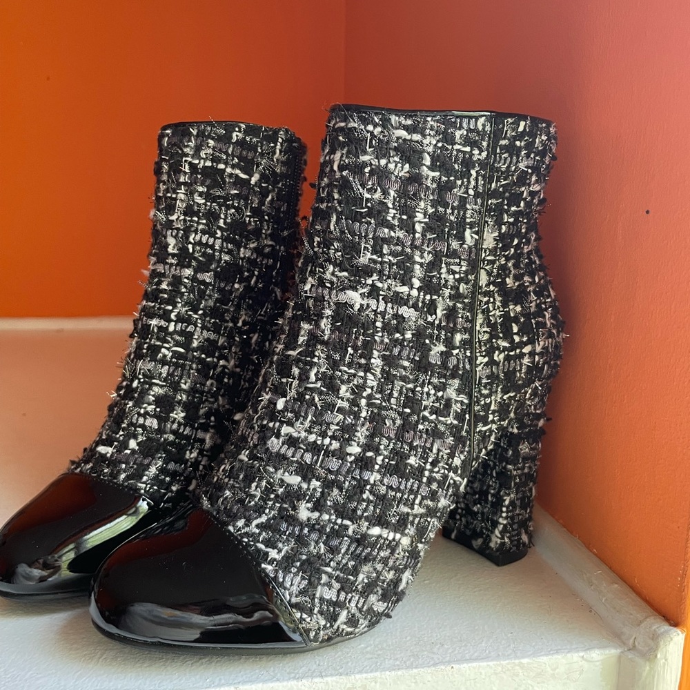 Wild Diva Tweed Heeled Boot